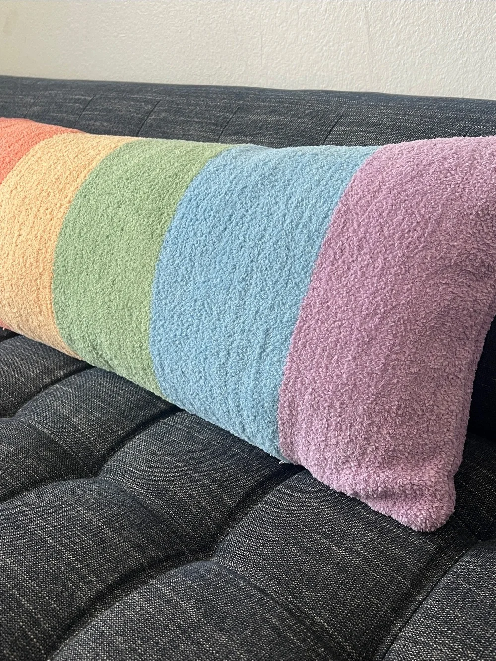 Sunday Citizen Rainbow Lumbar Pillow Memory Foam Cozy Pride 36” x 14”